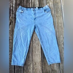 Men's Light Blue Continuous Comfort DXL Stretch Waistband Straight Cotton Jeans
